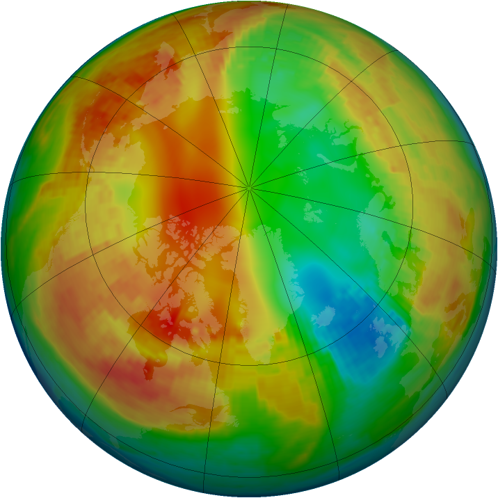 Arctic ozone map for 05 February 2003